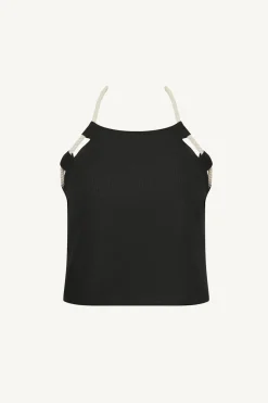 Avery Halter Top - Black EcoLinen