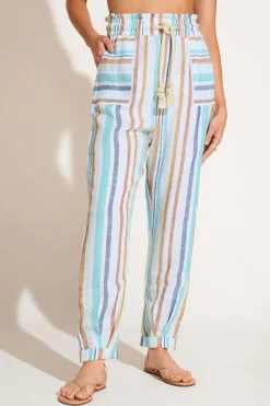 Avery Pant - Tidal Stripe EcoLinen