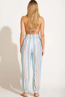 Avery Pant - Tidal Stripe EcoLinen