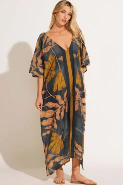 Cerise Caftan - Kelp Flower Cotton Cupro