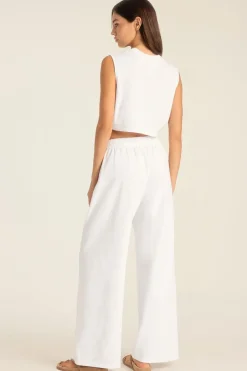 Coast Crop Muscle Tank - White Cotton Jersey