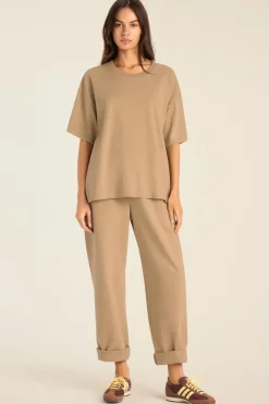 Coast Oversized Boyfriend Tee - Latte Cotton Jersey
