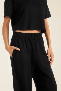 Coast Pant - Black Cotton Jersey