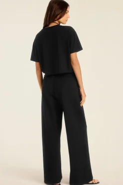 Coast Pant - Black Cotton Jersey