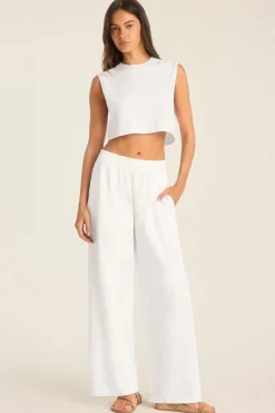 Coast Pant - White Cotton Jersey