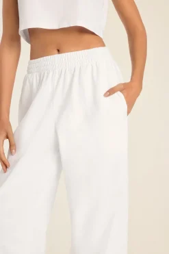 Coast Pant - White Cotton Jersey
