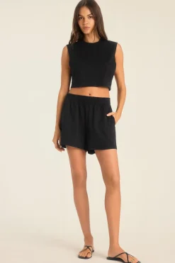 Coast Short - Black Cotton Jersey