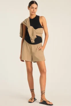 Coast Short - Latte Cotton Jersey