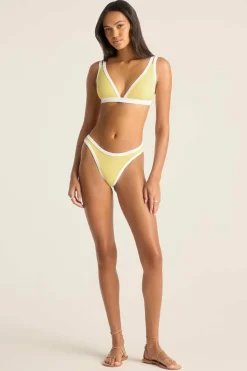 Dawn High Leg Bottom - Banana Cream Beachside Terry