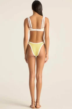 Dawn High Leg Bottom - Banana Cream Beachside Terry