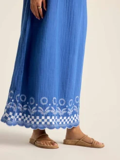Daya Embroidered Dress - Cobalt Mykonos