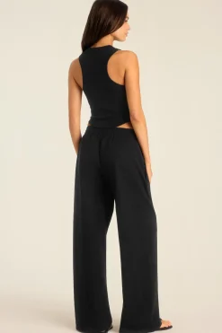 Daybreak Essential Crop Tank - Black Cotton Rib