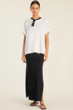 Daybreak Essential Midi Dress - Black Cotton Rib