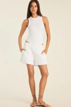 Daybreak Essential Tank - White Cotton Rib