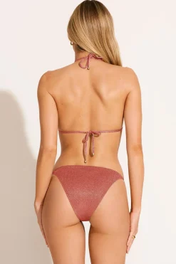 Elle Tie Side Bottom - Pink Metallic