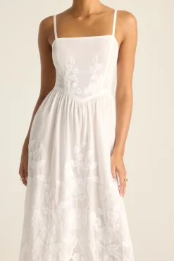 Flora Dress - White Beachside Broderie