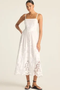 Flora Dress - White Beachside Broderie