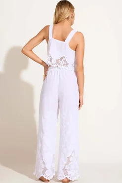 Flora Tank - White Beachside Broderie