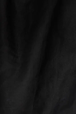 Hana Cropped Shirt - Black EcoLinen