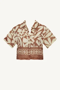 Hana Cropped Shirt - Desert Flower EcoLinen
