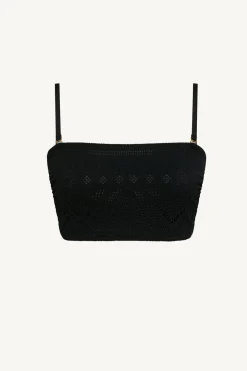 Harper Bandeau Top - Black Calico Crochet