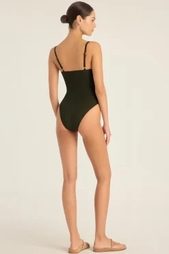 Jenna High Leg One Piece - Forest EcoLux