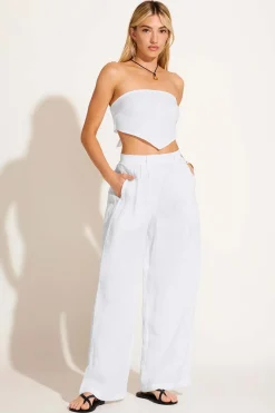 Joni Scarf Top - White EcoLinen