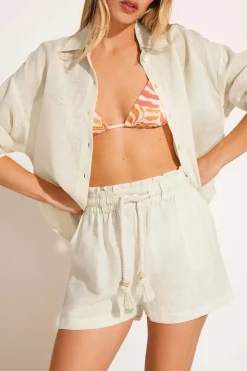 Playa Linen Boyfriend Shirt - Oatmeal EcoLinen
