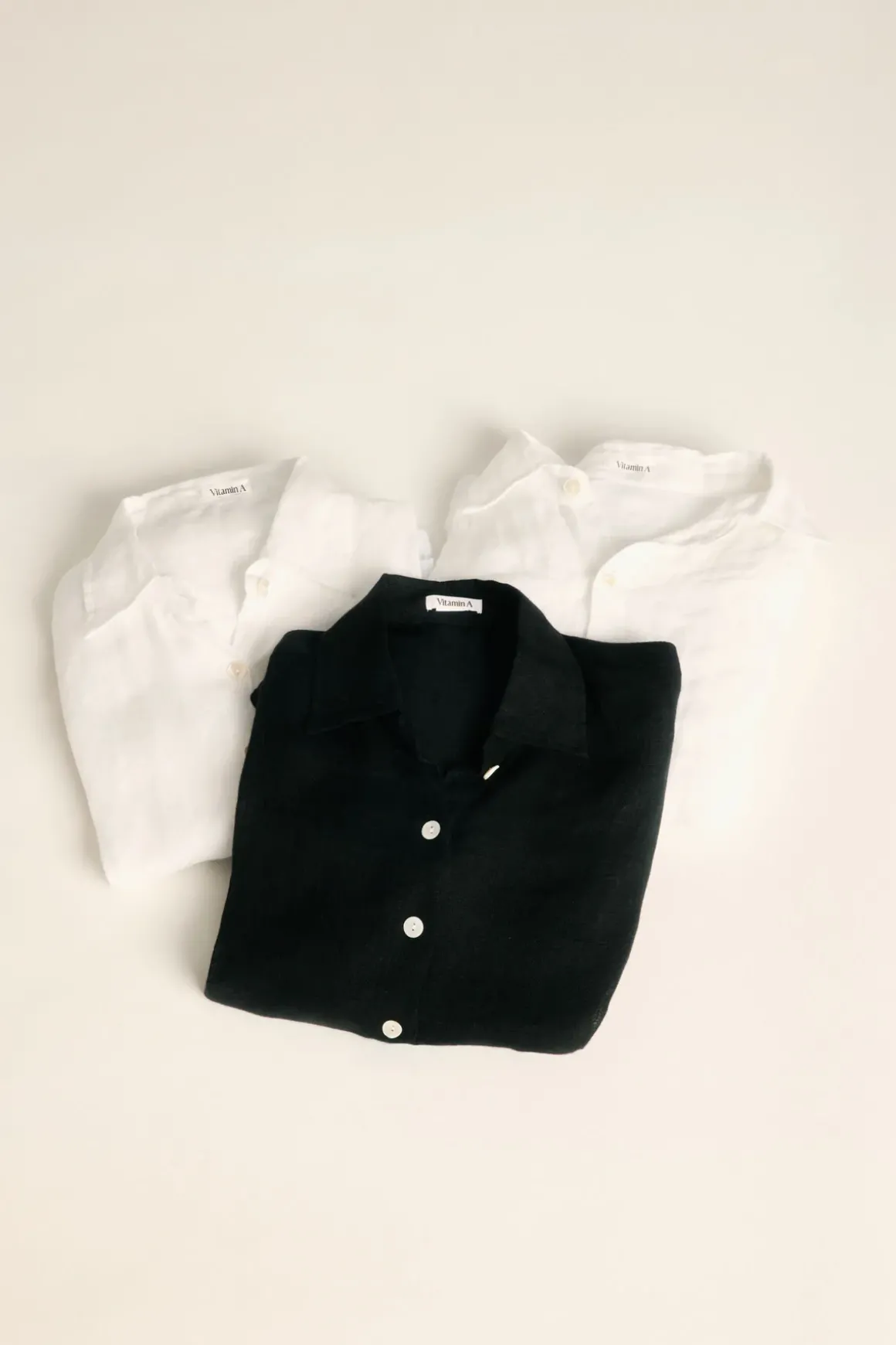 Playa Linen Boyfriend Shirt - Black and White