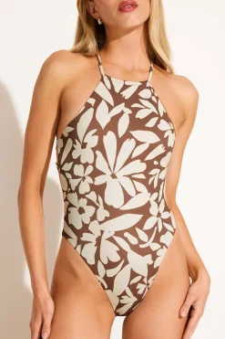 Terra High Neck One Piece - Desert Flower ReLux