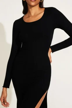 The Date Night Dress - Black Organic Rib