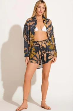 The Getaway Short - Kelp Flower EcoLinen