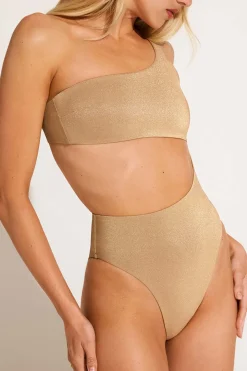 Vitamin A Aden Cut Out One Piece Golden Glow Metallic