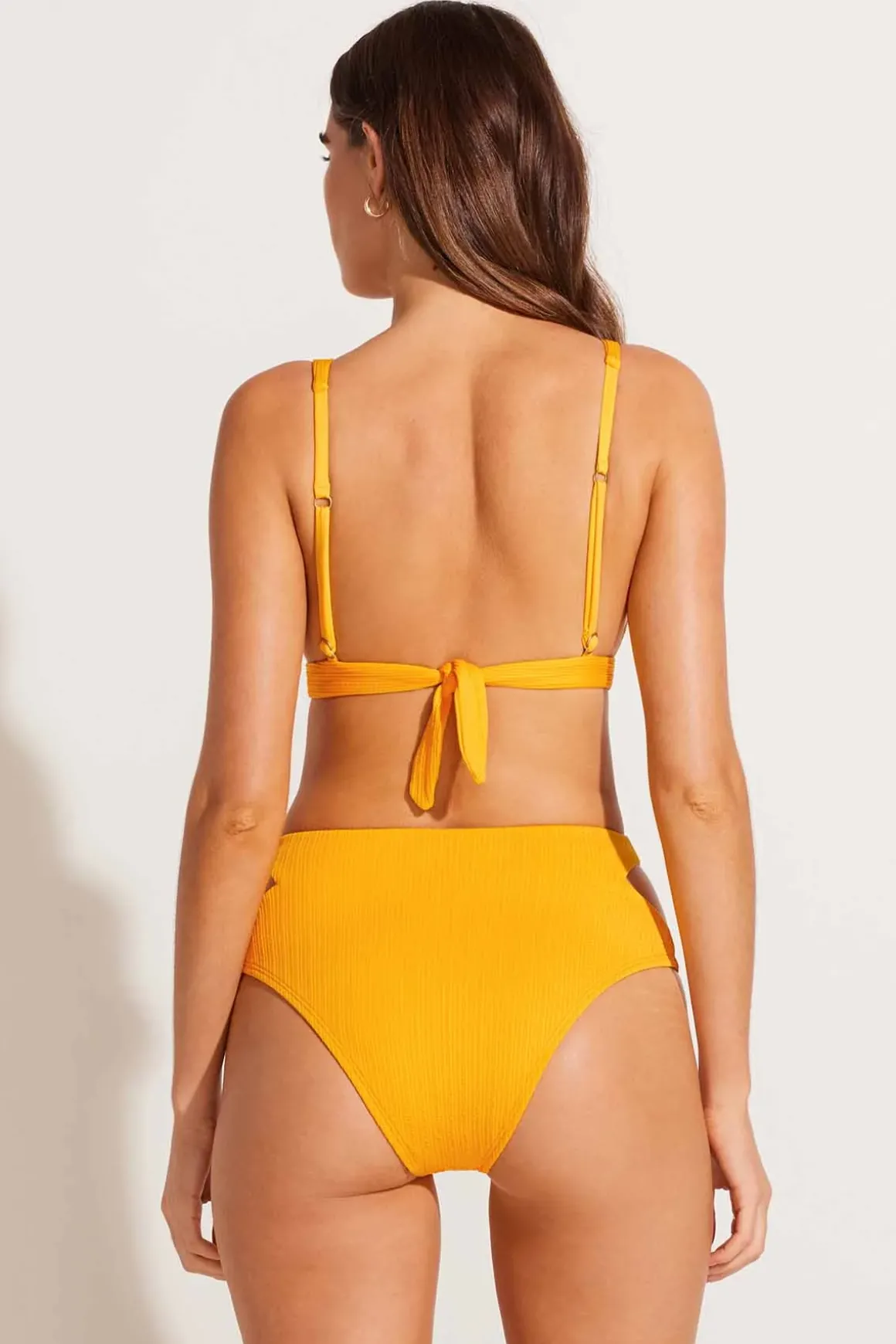 Vitamin A Amara High Waist Bottom Sunflower Pucker Rib