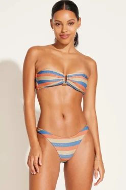 Vitamin A Astrid Bandeau Summer Metallic Metallic Stripe
