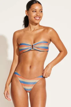 Vitamin A Astrid Bandeau Summer Metallic Metallic Stripe