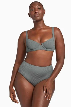 Vitamin A Barcelona High Waist Full Cut Bottom Sea Green EcoRib