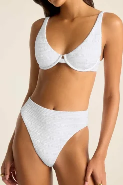 Vitamin A Barcelona High Waist Bottom White Seersucker Stripe