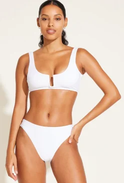Vitamin A Cali High Leg Classic Coverage Bottom White EcoRib BT