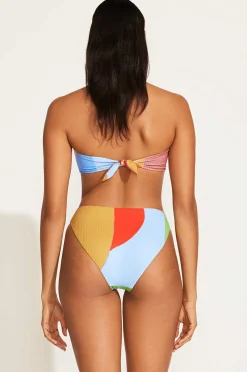Vitamin A Cali High Leg Classic Coverage Bottom Abstract Colorblock EcoRib BT