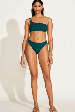 Vitamin A Cali High Leg Classic Coverage Bottom Emerald EcoRib