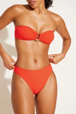 Vitamin A Cali High Leg Classic Coverage Bottom Hibiscus EcoRib