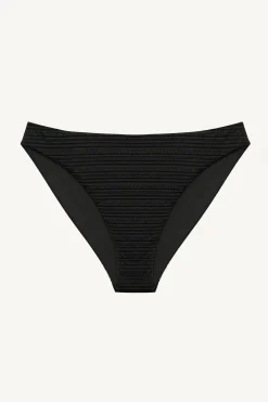 Vitamin A Cali High Leg Full Bottom Black Seersucker Stripe