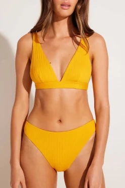 Vitamin A Cali High Leg Full Bottom Sunflower Pucker Rib