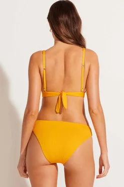 Vitamin A Cali High Leg Full Bottom Sunflower Pucker Rib
