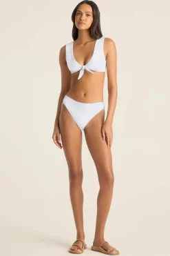 Vitamin A Cali High Leg Full Bottom White Seersucker Stripe