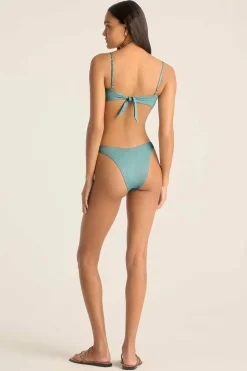 Vitamin A California High Leg Bottom Aqua Metallic