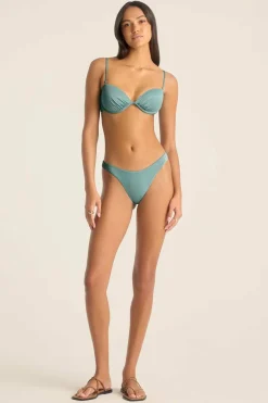 Vitamin A California High Leg Bottom Aqua Metallic