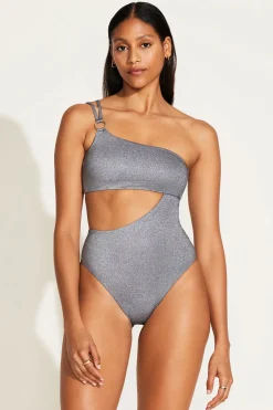 Vitamin A Cosmo One Shoulder One Piece Twilight Metallic