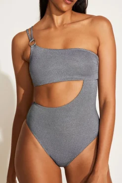 Vitamin A Cosmo One Shoulder One Piece Twilight Metallic